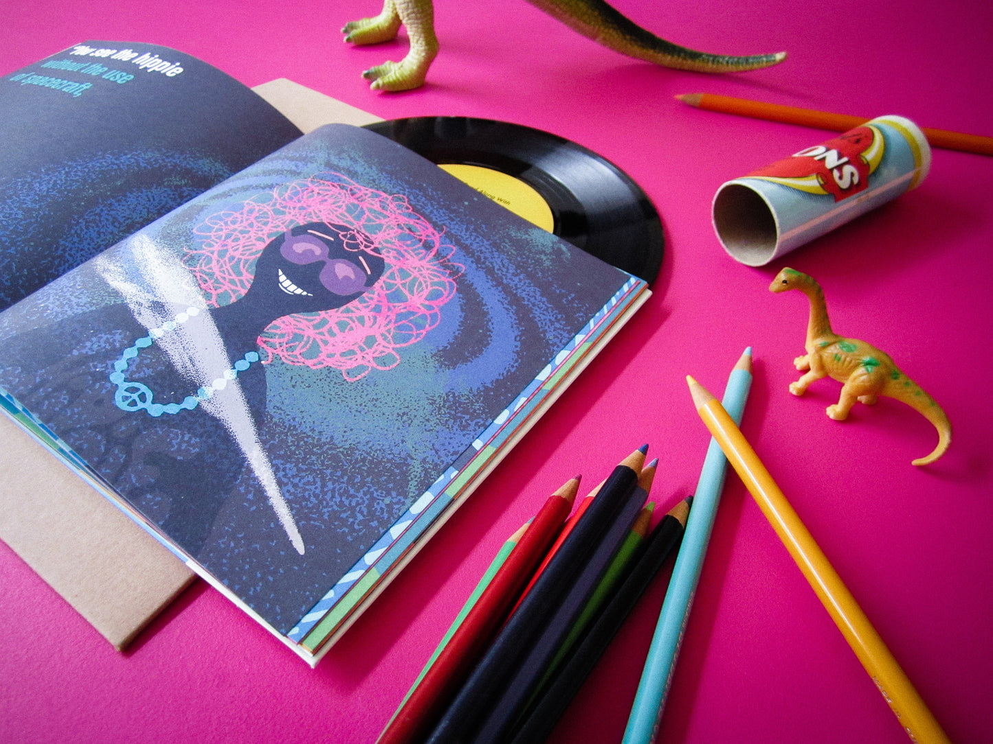 'What Did The Hippie Have In His Bag?' – read along book vinyl by Cornershop