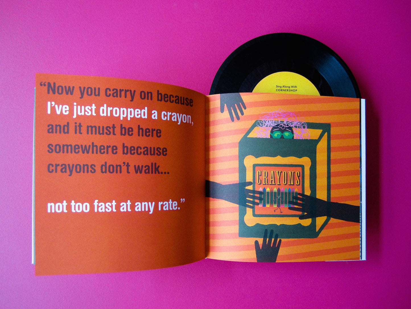 'What Did The Hippie Have In His Bag?' – read along book vinyl by Cornershop